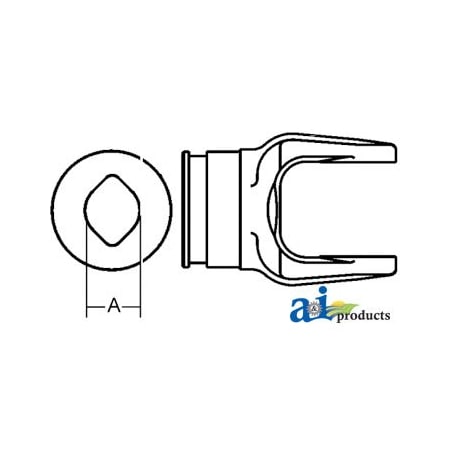 A & I Products Inboard Yoke, used w/ Ov, OvGA & OvGEH Profile Tubing 3.5" x2.5" x2.5" A-W041065